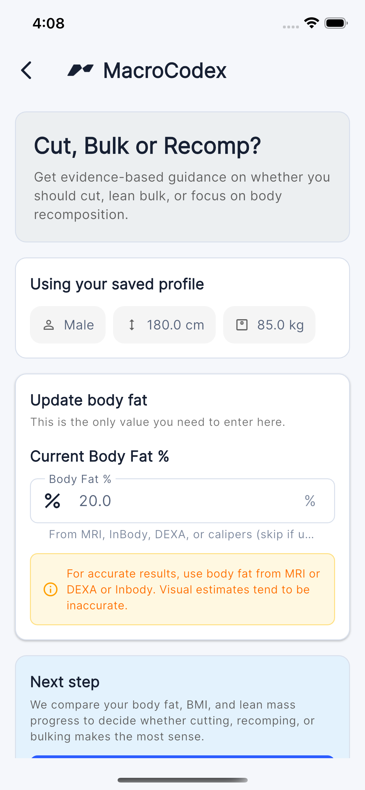 MacroCodex strategy planner screen